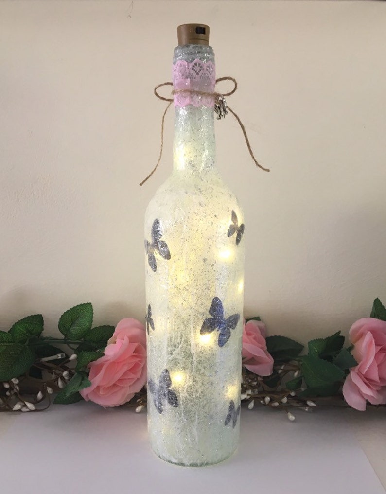 gift party centrepiece 30th Butterfly birthday light-up wine bottle 60th age 50th 40th milestone