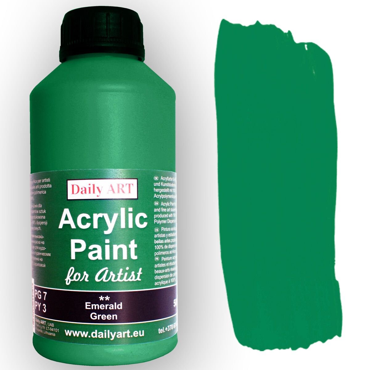 Acrylic Paint Emerald Green Bottle 500 ml for Artists and Etsy