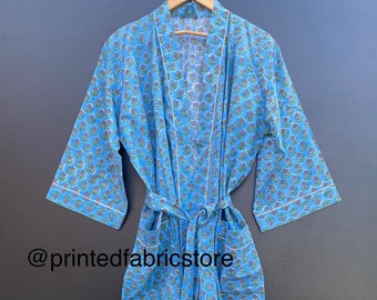 Floral Print robes, bridesmaid kimono robe, floral kimono,  bridal kimono, floral gown, printed organic light weight Gown MaxiBeach Cover up