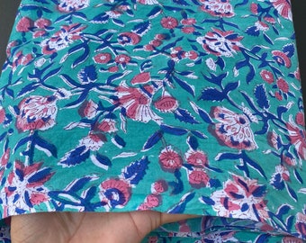 Indian Block Print, Indisch katoen, Handstempeldruk, op maat gesneden, Indiase stof, Peace Block Print Fabric, naai- en quiltstof