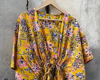 Yellow Floral - Nursing Kaftan - Perfect as loungewear, as beachwear, gift for moms and to be moms and more