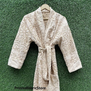 Cotton cutwork jacket-cutwork coat-kimono style applique jacket-winter jacket-applique kimono-cutwork robe image 1