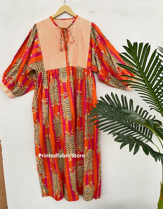 orange tiger dress Cowl Neck Maxi Dress In Orange Tiger Print Slinky | EGO US