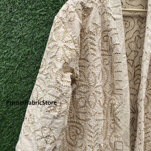 Cotton cutwork jacket-cutwork coat-kimono style applique jacket-winter jacket-applique kimono-cutwork robe image 4