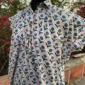 Robe longue bohème pour femme, robe portefeuille kimono, robe bohème maxi, chemises, robe caftan, robe bio d'été avec deux poches, robe en coton / rose image 5