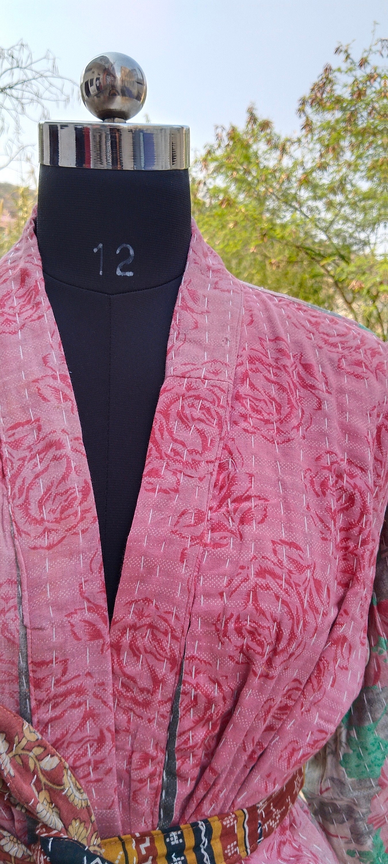 Handmade Kantha Stitch Cotton Robe, Indian Patchwork Quilted Jacket - Etsy