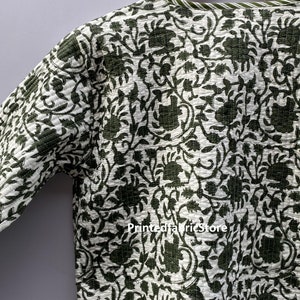 Baumwolle Damen Steppjacke Block Gedruckt Boho Style Gesteppte Handgefertigte Jacken Mantel Urlaub Geschenke Knopfverschluss Jacke Für Frauen Geschenke Bild 9