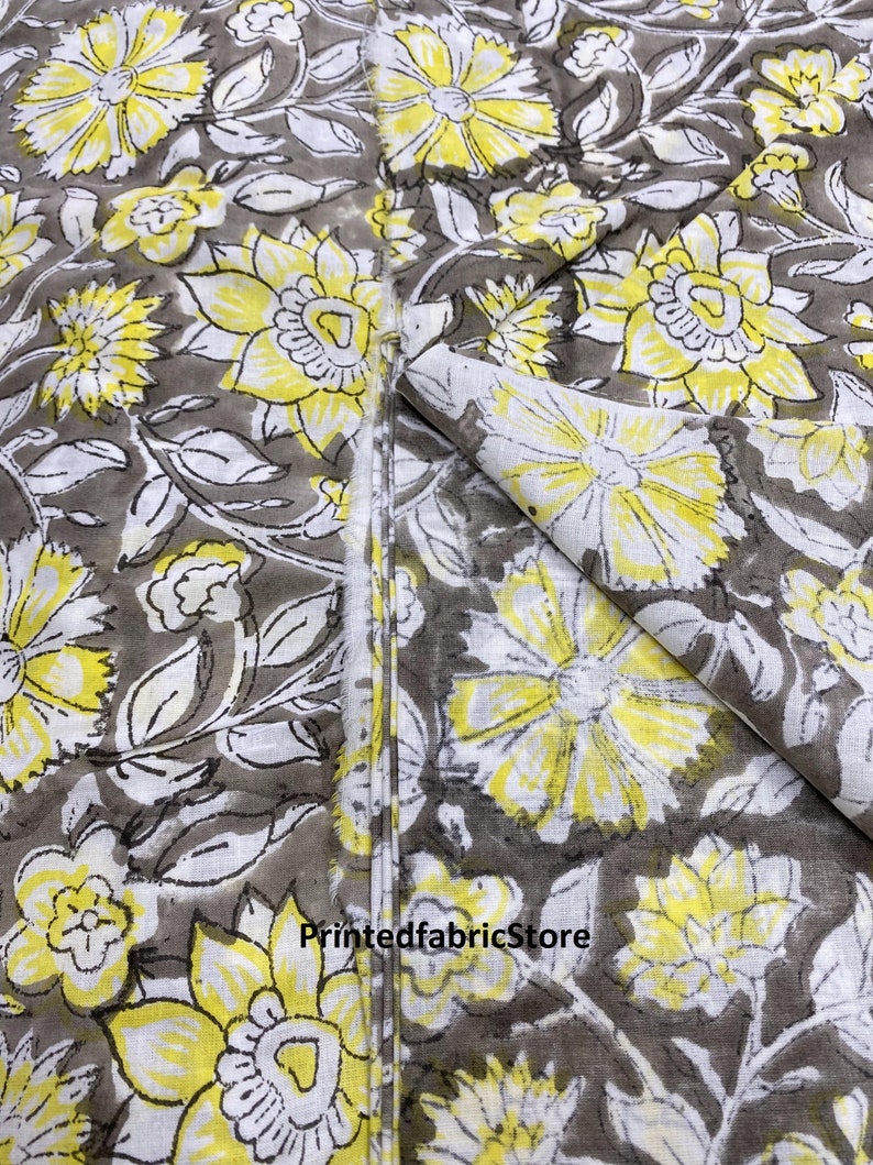 Cotton Hand Block Print Fabric Jaipur Sanganer Block Print Fabric Dress
