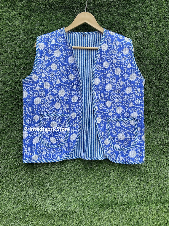 Blue vest coat online
