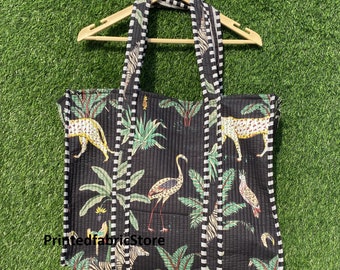 Borsa shopping trapuntata-borsa da mercato-borse con manici e portamonete-borsa da trasporto-borsa leggera-