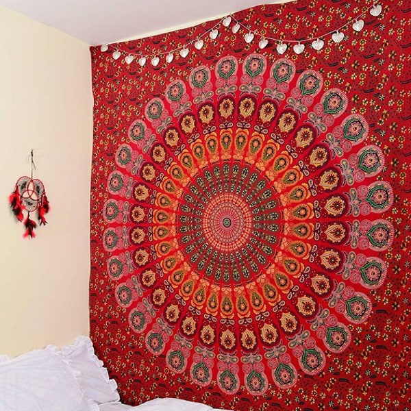 Mandala Wandbehang Einzelstück Mandala Wandbehang Tagesdecke Boho Hippie Bohemian