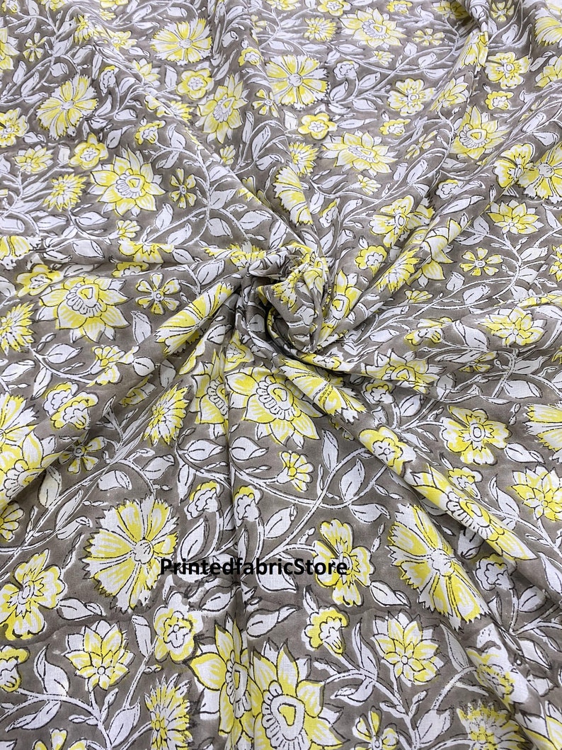 Cotton Hand Block Print Fabric Jaipur Sanganer Block Print Fabric Dress