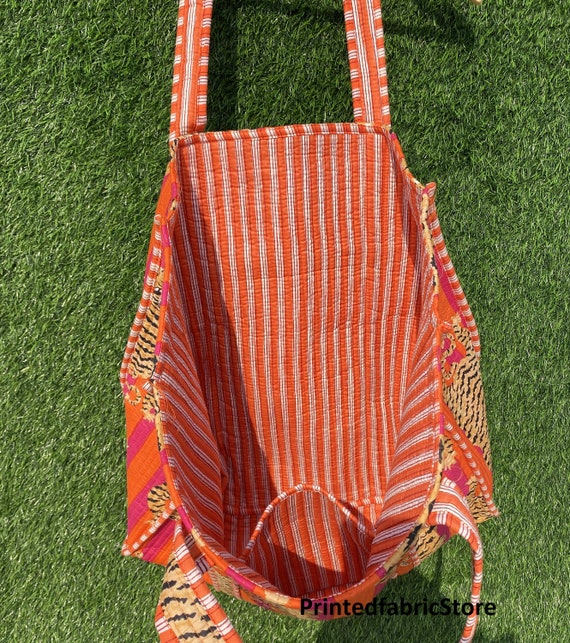 虎柄ショッピングバッグ - コットン軽量バッグ - マーケットバッグ