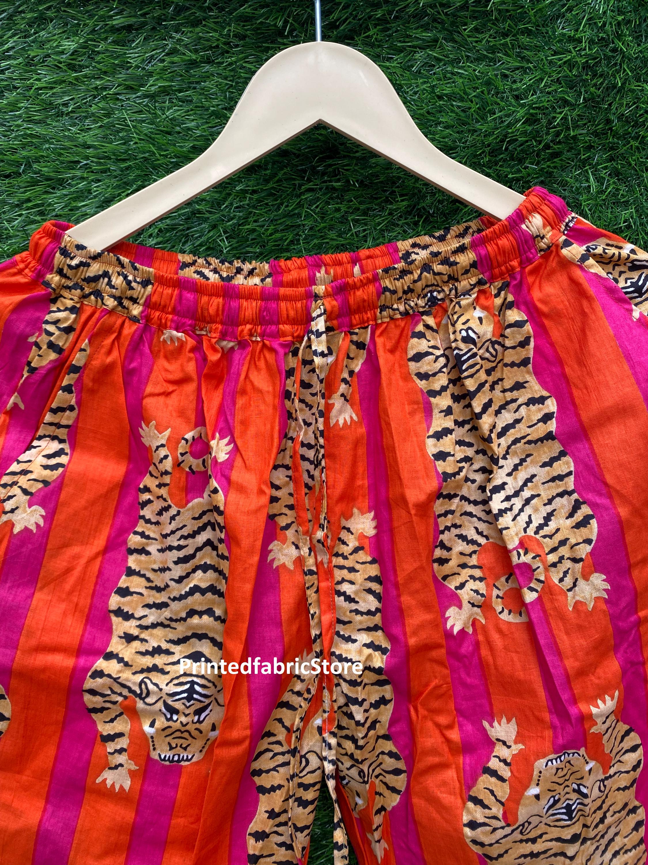 Tapir Pyjamas Tiger Print Cotton Pajama Set, Indian Block Print Nightwear - Etsy