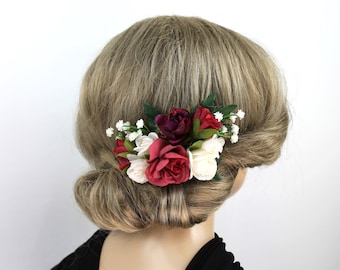 Braut Haarschmuck  Boho Haarkamm Hochzeit Vintage Blume Headpiece Krone