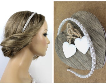 Haarreif Braut Perlen Haarschmuck Hochzeit Brautkranz Kommunion