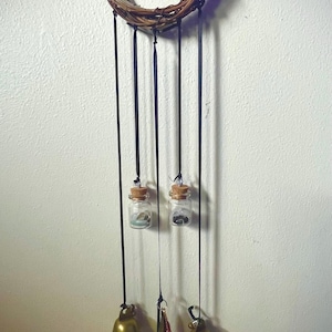 Hexenglocken, Wicca, Alter Bells, handgefertigte Türglocken polierter Stein / Quarz