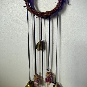 Hexenglocken, Wicca, Alter Bells, handgefertigte Türglocken polierter Stein / Quarz