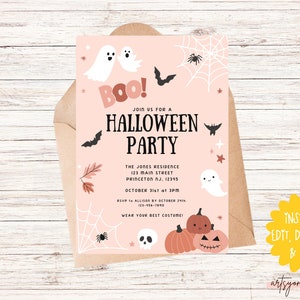 Halloween Party Invite, Halloween Costume Party Invite, Editable Halloween Invitation, Halloween Birthday Invitation, Halloween Invitation
