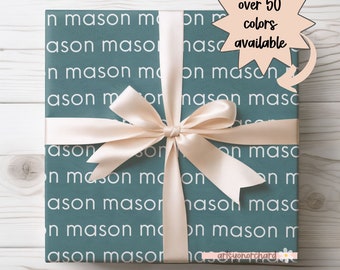 Repeating Name Personalized Wrapping Paper, Custom Wrapping Paper, Gifts for Her, Wrapping Paper for Gifts, Custom Gift Wrap, Gift Wrap Roll
