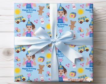 Personalisierte Ms Rachel Geburtstagsgeschenkpapier, Ms Rachel Kindergeburtstag Geschenkverpackung, Kleinkind Miss Rachel Geschenk, Benutzerdefinierte Geburtstagspapier mit Namen