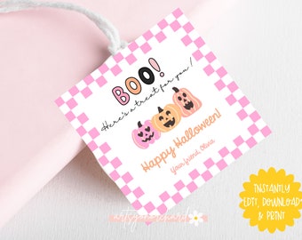 Instant Download Halloween Tags, Personalized Gift Tag, Goody Bag Tag, Cute Halloween, Halloween Printable Sticker Custom Gift Tag, Favor