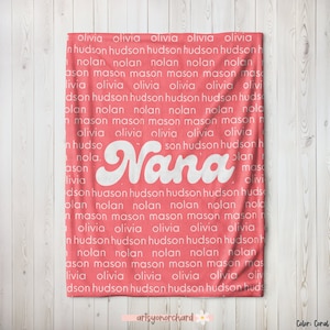 Nana Blanket, Personalized Custom Blanket, Name Blanket, Mothers Day Gift, Grandma Gift, Grandma Name Blanket, Personalized Grandma Gift