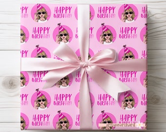 Happy Birth-Tay Swifty | Swifty Birthday Wrapping Paper | Taylor Inspired Gift Wrap | Gift for swifty Fan | Swift Merch | Taylor’s version