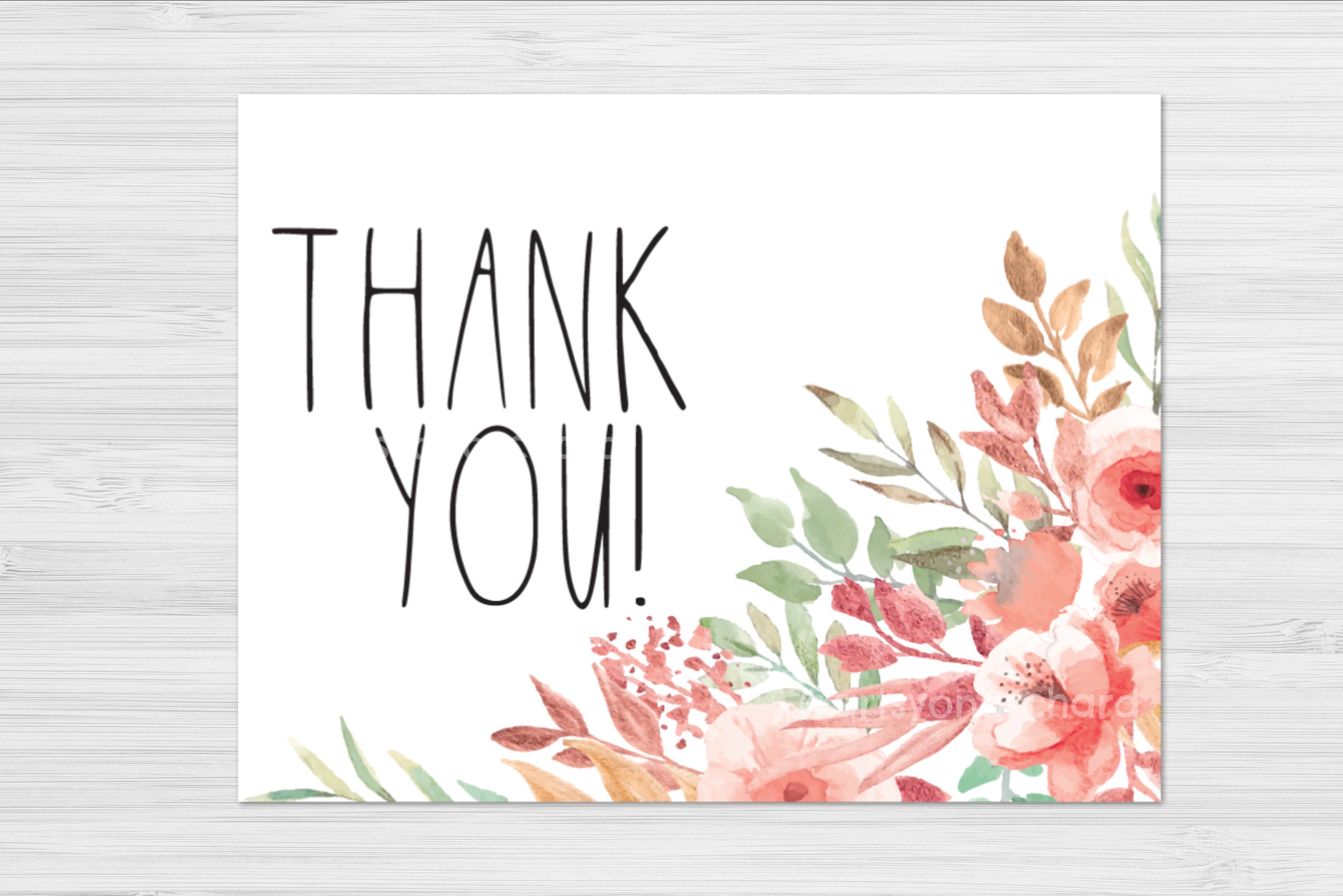 Rae Dunn Inspired Thank You Card Note Card Printable - Etsy