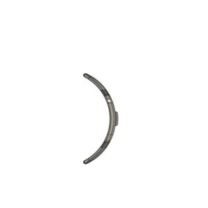 May include: A silver metal ring with a curved design.
