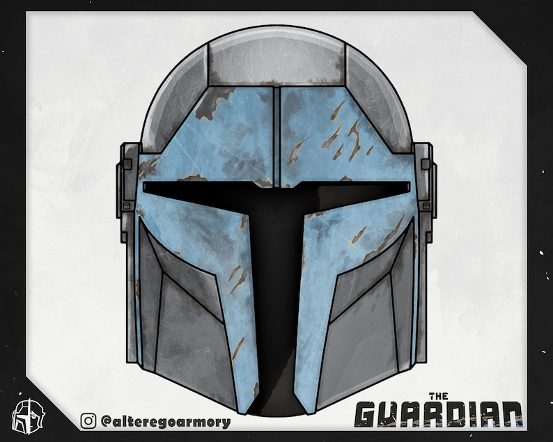 The Guardian: 3D Printable Helmet Inspired by the Mandalorian | Etsy