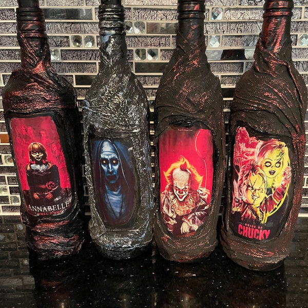 Scary movies bottles with lights