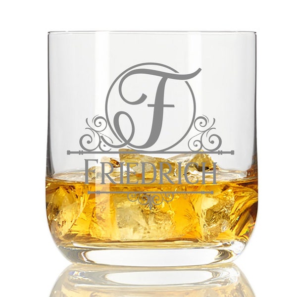 Whisky-Glas mit Gravur Monogramm A bis Z