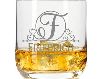 Whisky-Glas mit Gravur Monogramm A bis Z