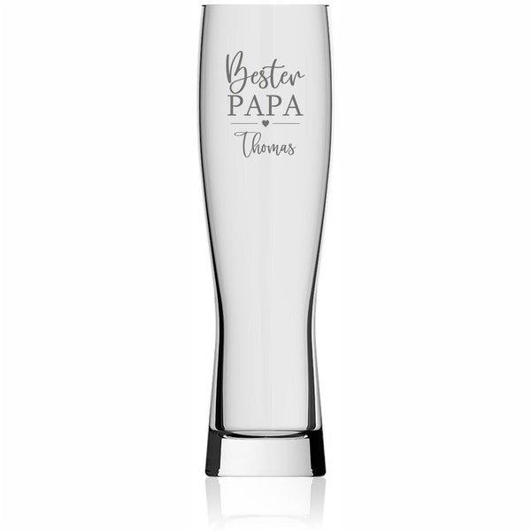 Weizenbierglas Bester Papa - Geschenk zu Weihnachten Geburtstag Vatertag für Papa