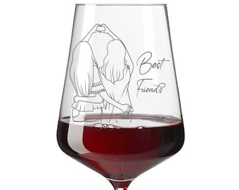 Weinglas Best Friends Freundinnen Geschenk für BFF Leonardo Rotweinglas für besondere Menschen Geburtstag Weihnachten