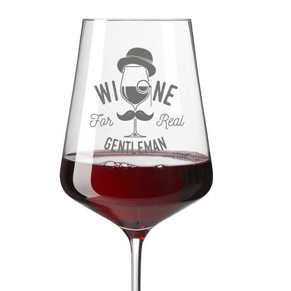 Weinglas mit Gravur Wine For Real Gentleman - Geschenke für Männer zum Geburtstag