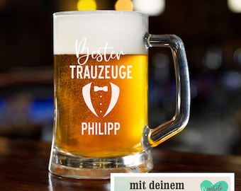Bierglas Geschenk Trauzeuge Bierkrug- Geschenk Trauzeugen - Bester Trauzeuge - Wunschname