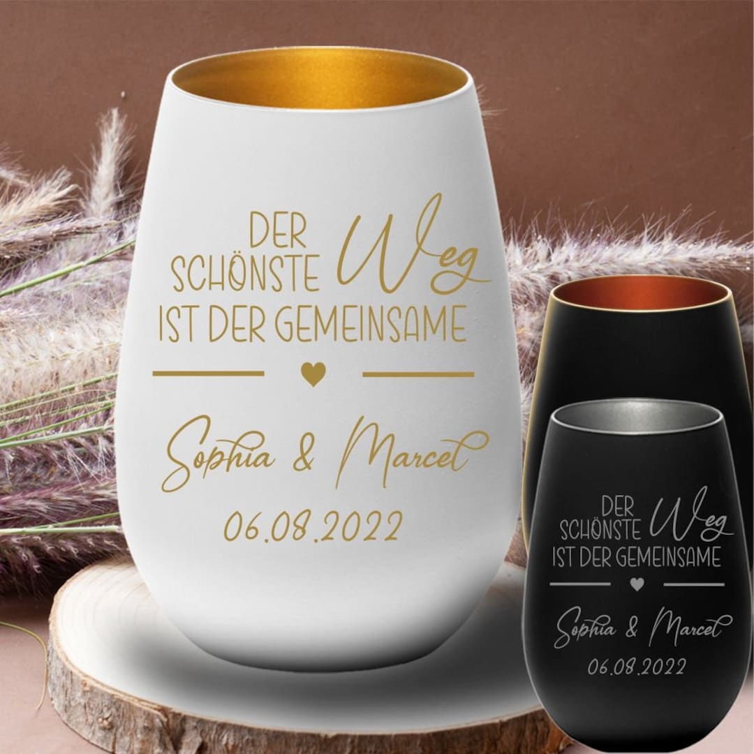 Hochzeitsgeschenk Windlicht Der schönste Weg ist der Gemeinsame
