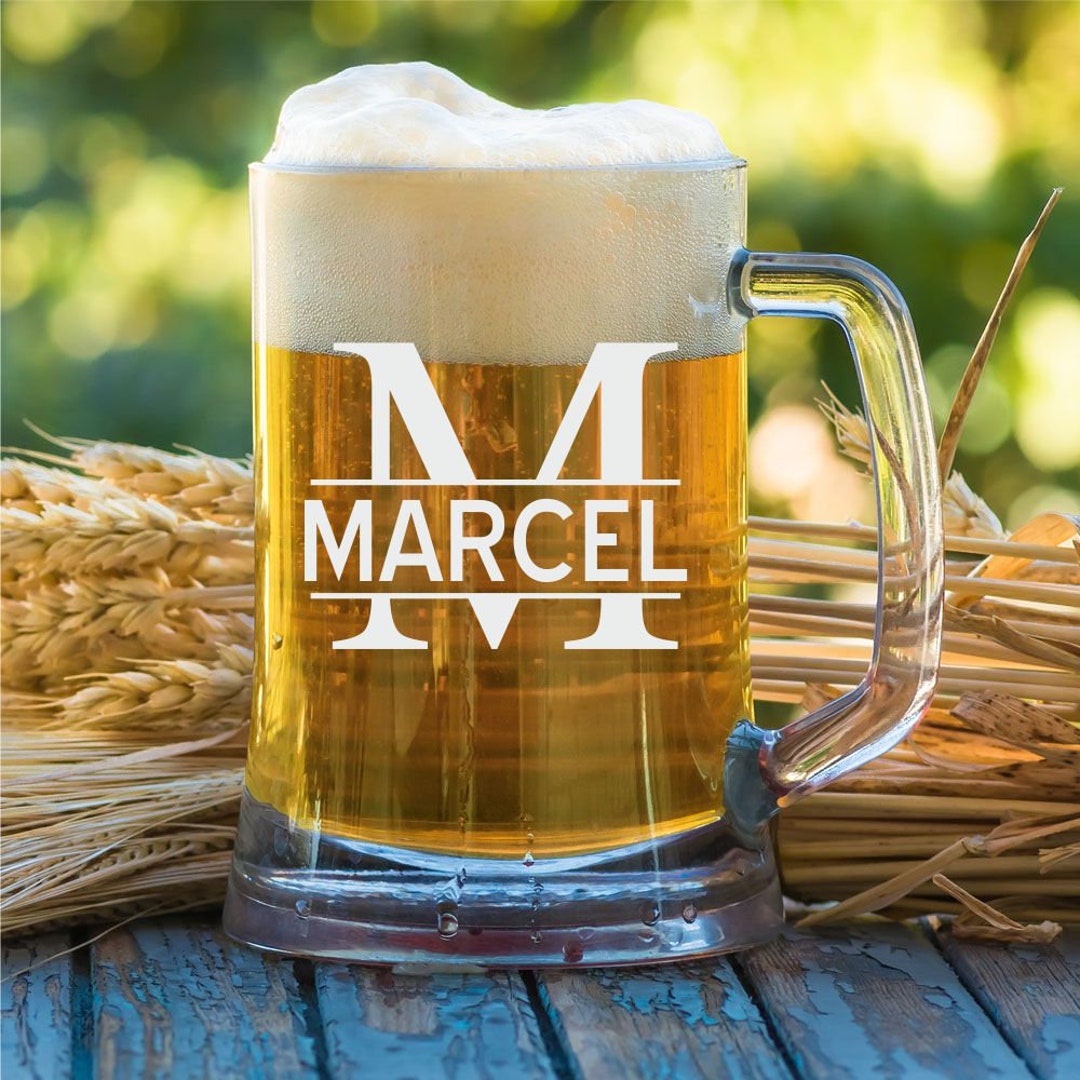 Personalized Beer Mug Monogram Beer Glass With Name Men's Gift Birthday ...