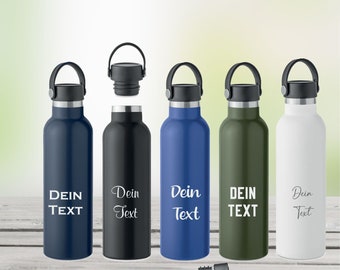 Personalisierte Thermosflasche Gravur | Trinkflasche mit Name | Isolierflasche mit Trinkhalm