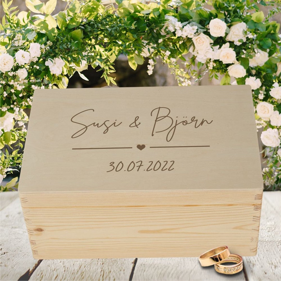 Erinnerungskiste zur Hochzeit, Erinnerungsbox mit deinen Wunschnamen