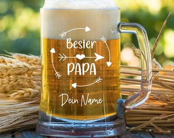 Bierkrug Papa Geschenk - Bester Papa - Vatertag - Geburtstag- Weihnachten