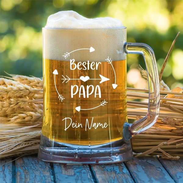 Bierkrug Papa Geschenk - Bester Papa - Vatertag - Geburtstag- Weihnachten