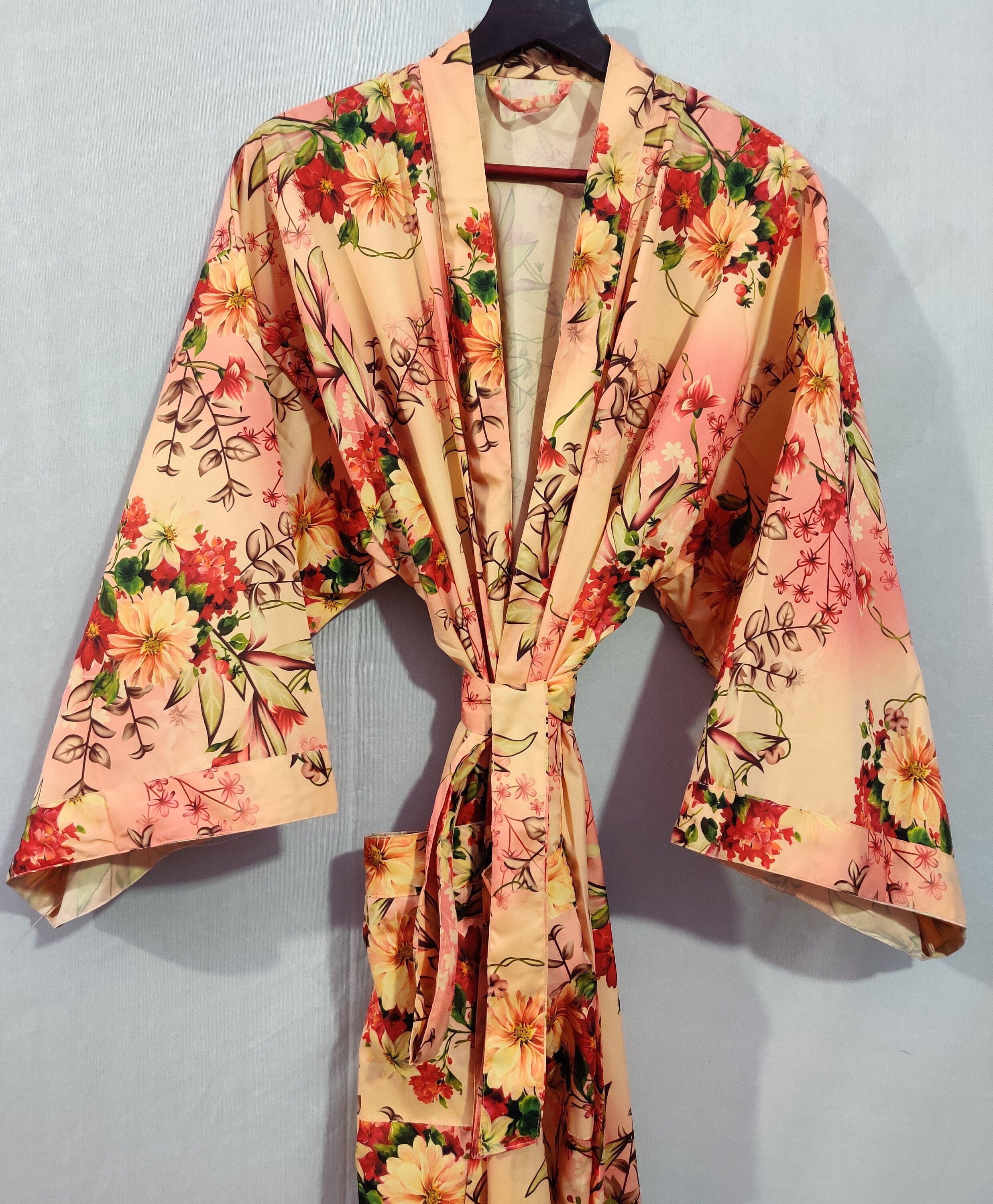 Silk kimonos Bridesmaid Robes Floral Kimono Robe Bridal Etsy