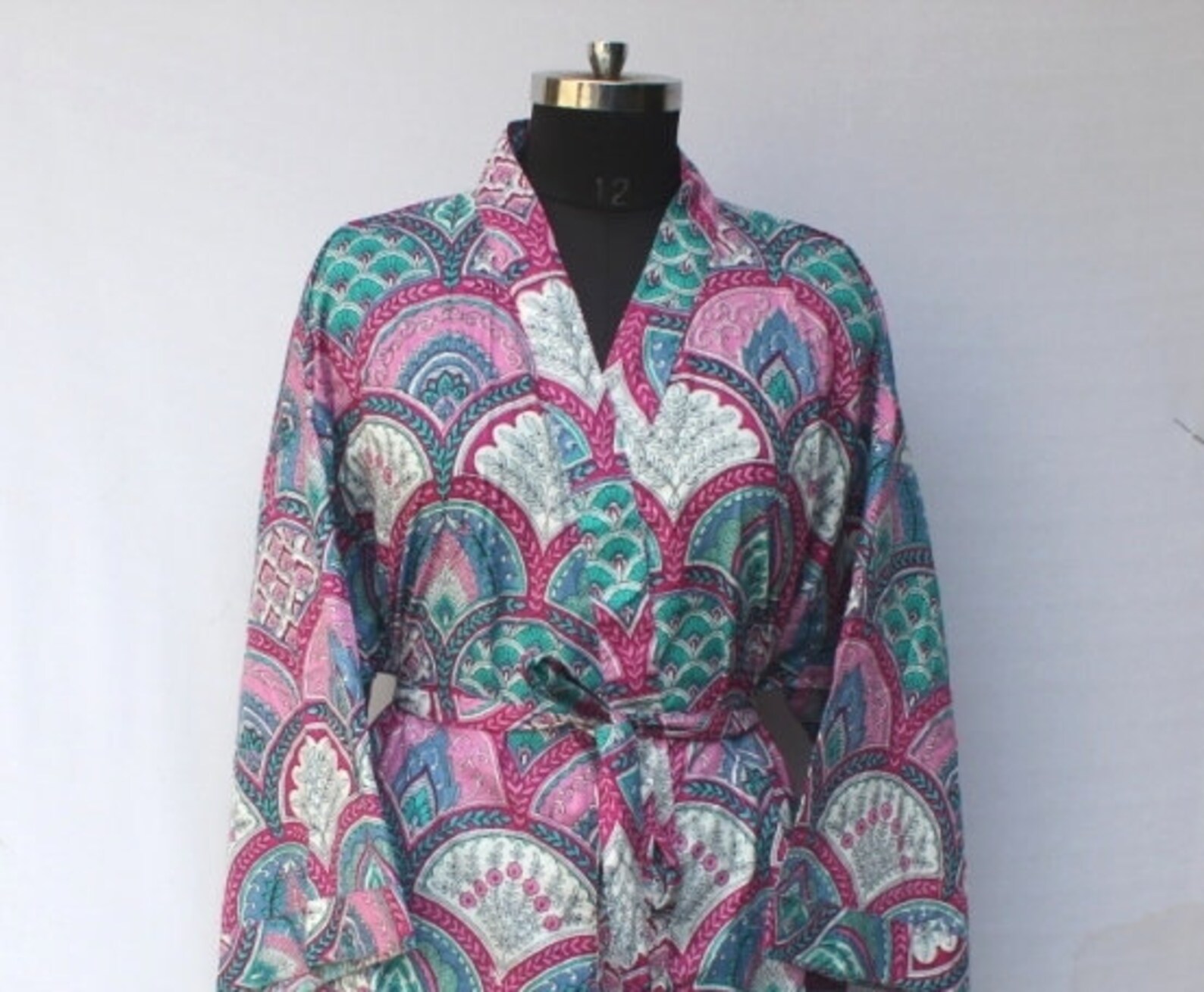 100 Cotton Kimono Indian Kimono Robes Printed Dressing Gown Etsy