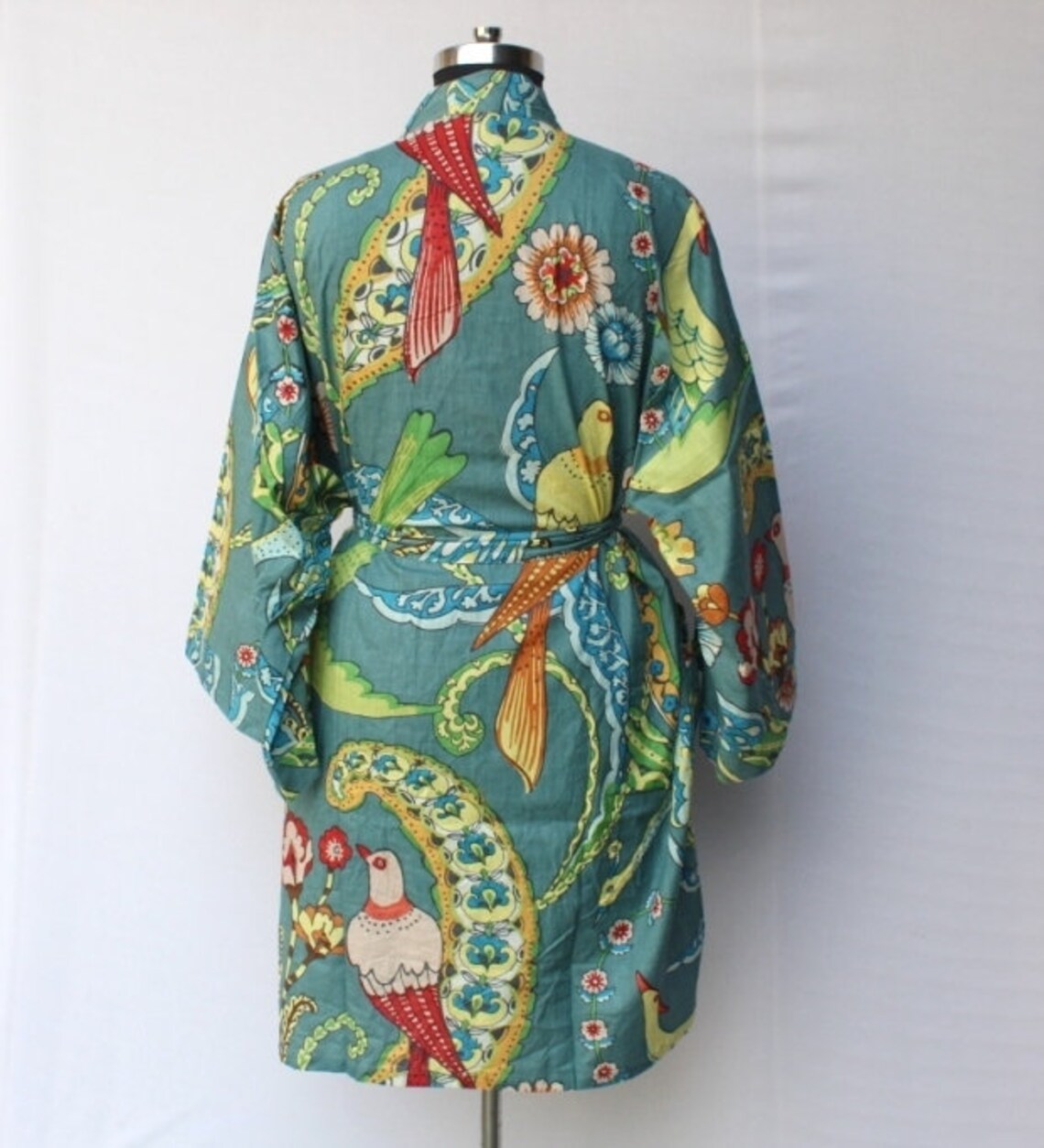 100 Cotton Kimono Indian Kimono Robes Printed Dressing Gown Etsy