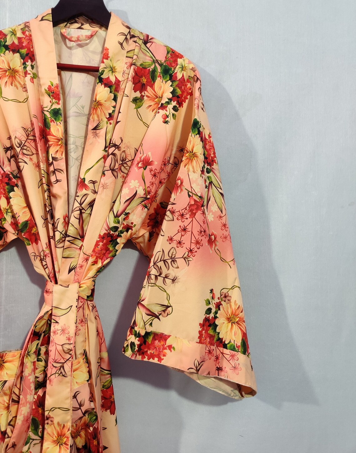 Silk kimonos Bridesmaid Robes Floral Kimono Robe Bridal Etsy
