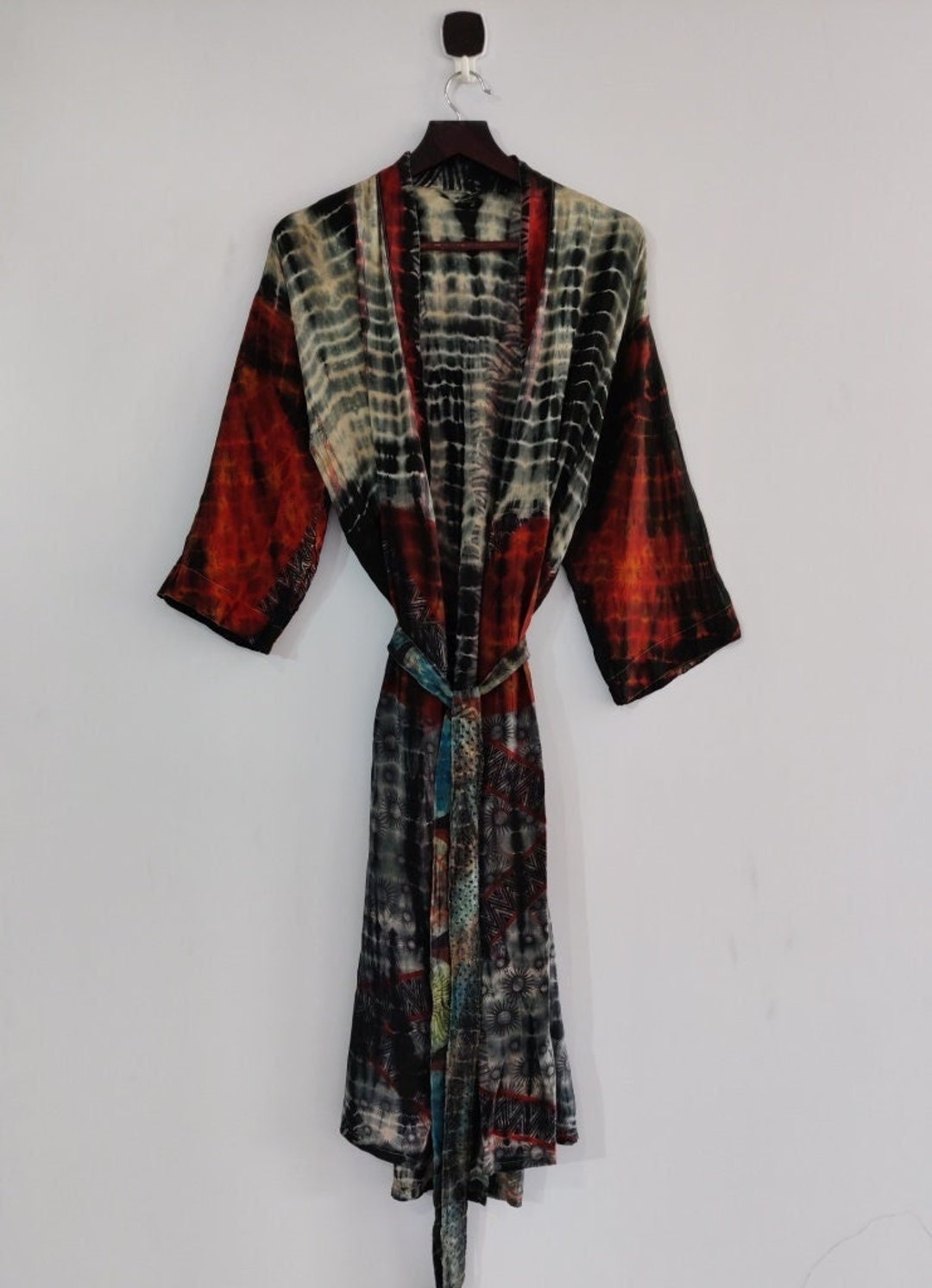 Crepe Polyester Woman Polyester Kimono Vintage Kimono Boho Etsy