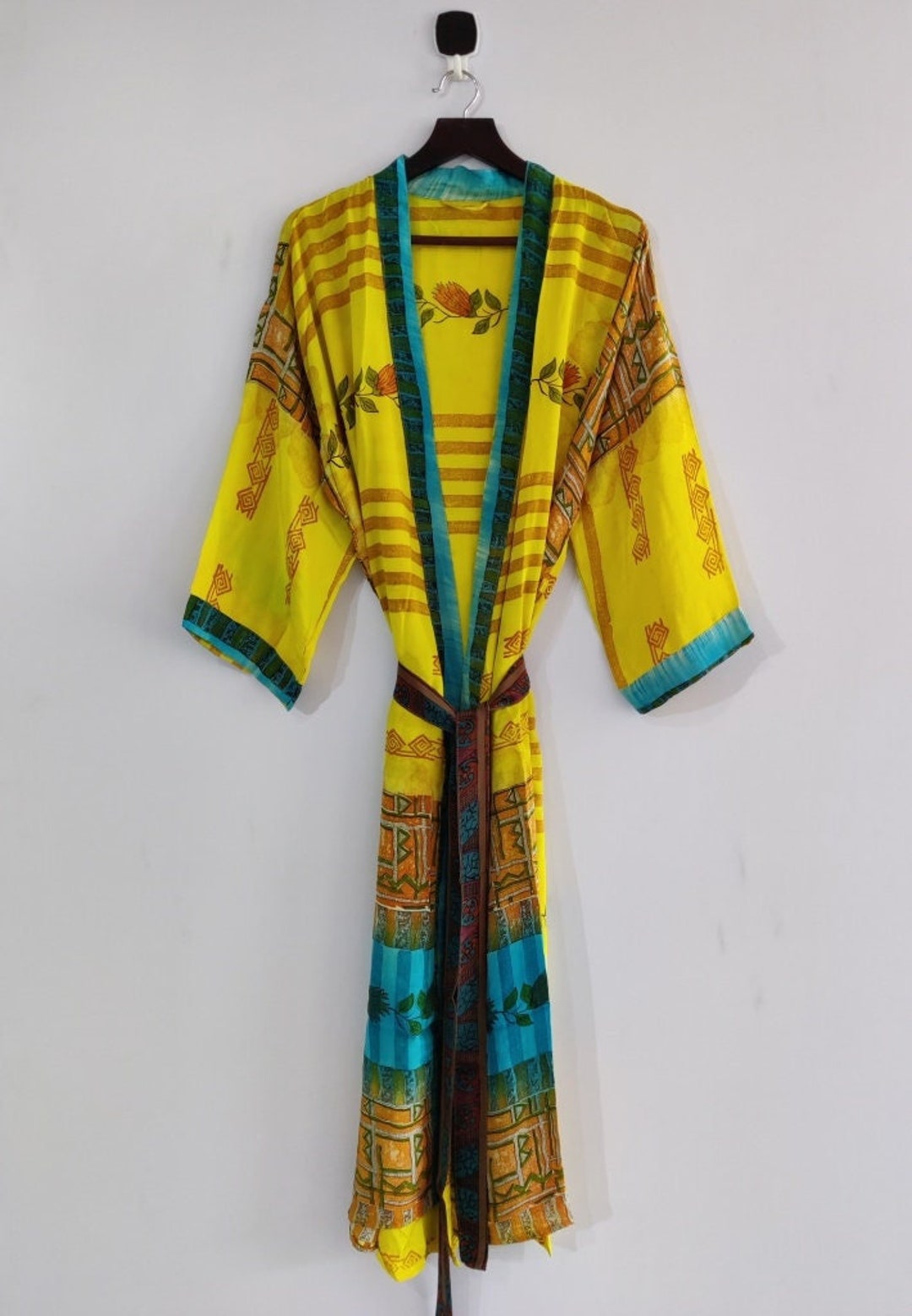 Japanese Robes Kimono Cardigan Beach Wear Robe Saree Kimono Etsy